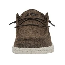Wally Linen - Dark Brown -Heydude 112471628 WALLY ECO LINEN DARK BROWN LEFT 4