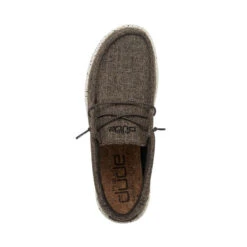 Wally Linen - Dark Brown -Heydude 112471628 WALLY ECO LINEN DARK BROWN LEFT 6