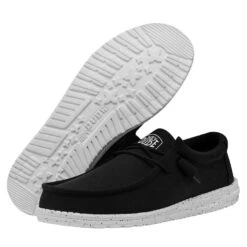 Wally Slub Canvas - Black -Heydude 40009 001 WALLYSLUBCANVAS BLACK PAIRBOTTOM