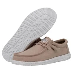 Wally Slub Canvas - Tan 10 Wally Slub Canvas - Tan -Heydude 40009 265 WALLYSLUBCANVAS TAN PAIRBOTTOM