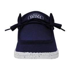 Wally Slub Canvas - Navy -Heydude 40009 410 WALLY SLUB CANVAS NAVY LEFT FRONT
