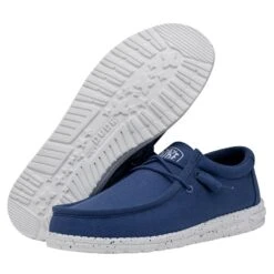Wally Slub Canvas - True Blue 10 Wally Slub Canvas - True Blue -Heydude 40009 428 WALLYSLUBCANVAS TRUEBLUE PAIRBOTTOM