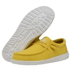 Wally Slub Canvas - Empire Yellow -Heydude 40009 76I WALLYSLUBCANVAS EMPIREYELLOW PAIRBOTTOM
