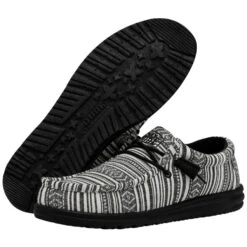 Wally Serape - Black Gravel -Heydude 40017 0YB WALLY SERAPE BLACK GRAVEL LEFT 3