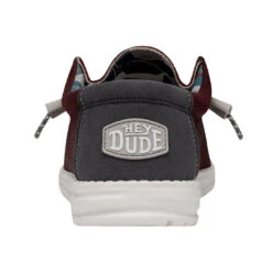 Wally Sox Triple Needle - Karanda Red -Heydude 40020 6VF WALLYSOXTRIPLENEEDLE KARANDARED LEFTBACK