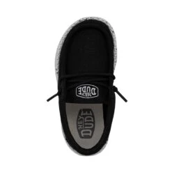 Wally Toddler Slub Canvas - Black -Heydude 40029 001 WALLYTODDLERSLUBCANVAS BLACK LEFTTOP