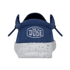 Wally Toddler Slub Canvas - True Blue -Heydude 40029 428 WALLYTODDLERSLUBCANVAS TRUEBLUE LEFTBACK