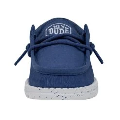 Wally Toddler Slub Canvas - True Blue -Heydude 40029 428 WALLYTODDLERSLUBCANVAS TRUEBLUE LEFTFRONT