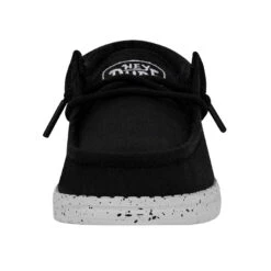 Wally Youth Slub Canvas - Black 10 Wally Youth Slub Canvas - Black -Heydude 40044 001 WALLYYOUTHSLUBCANVAS BLACK LEFTFRONT