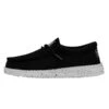 Wally Youth Slub Canvas - Black 2 Wally Youth Slub Canvas - Black -Heydude 40044 001 WALLYYOUTHSLUBCANVAS BLACK LEFTSIDE