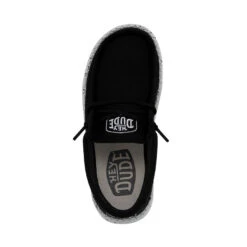 Wally Youth Slub Canvas - Black 12 Wally Youth Slub Canvas - Black -Heydude 40044 001 WALLYYOUTHSLUBCANVAS BLACK LEFTTOP