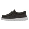 Wally Youth Slub Canvas - Dark Grey 2 Wally Youth Slub Canvas - Dark Grey -Heydude 40044 029 WALLYYOUTHSLUBCANVAS DARKGREY LEFTSIDE