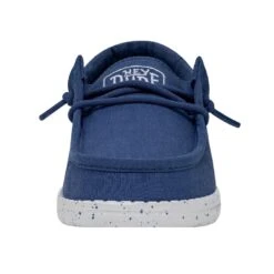 Wally Youth Slub Canvas - True Blue 11 Wally Youth Slub Canvas - True Blue -Heydude 40044 428 WALLYYOUTHSLUBCANVAS TRUEBLUE LEFTFRONT