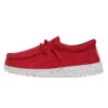 Wally Youth Slub Canvas - Red -Heydude 40044 610 WALLYYOUTHSLUBCANVAS RED LEFTSIDE
