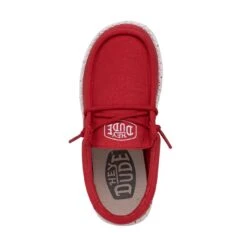 Wally Youth Slub Canvas - Red 13 Wally Youth Slub Canvas - Red -Heydude 40044 610 WALLYYOUTHSLUBCANVAS RED LEFTTOP