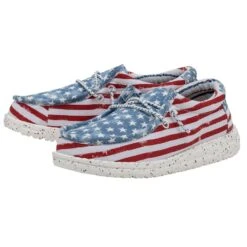 New Release -Heydude 40046 9C8 WALLYYOUTHPATRIOTIC STARSANDSTRIPES PAIRSIDE