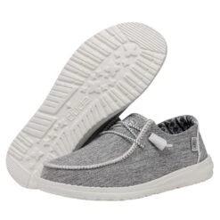 Wendy Boho Stitch - White Melange -Heydude 40057 1JD WENDYBOHOSTITCH WHITEMELANGE PAIRBOTTOM