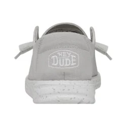 Wendy Slub Canvas - Light Grey 12 Wendy Slub Canvas - Light Grey -Heydude 40063 007 WENDYSLUBCANVAS LIGHTGREY LEFTBACK