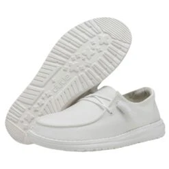 Wendy Slub Canvas - White -Heydude 40063 100 WENDY SLUB CANVAS WHITE LEFT 3
