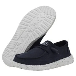 Wendy Slub Canvas - Navy -Heydude 40063 410 WENDYSLUBCANVAS NAVY PAIRBOTTOM 1