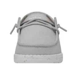 Wendy Youth Slub Canvas - Light Grey -Heydude 40143 007 WENDYYOUTHSLUBCANVAS LIGHTGREY LEFTFRONT 1