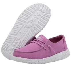 Wendy Youth Slub Canvas - Violet -Heydude 40143 508 WENDY YOUTH SLUB CANVAS VIOLET LEFT 3
