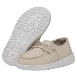 Wendy Toddler Slub Canvas - Natural -Heydude 40144 106 WENDYTODDLERSLUBCANVAS NATURAL PAIRBOTTOM