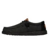 Wally Washed Canvas - Black/Black 2 Wally Washed Canvas - Black/Black -Heydude FW23 M 40296 060 WALLY WASHED CANVAS BLACK BLACK LEFT PROFILE