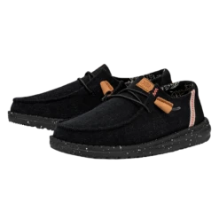 Wendy Washed Canvas - Black 11 Wendy Washed Canvas - Black -Heydude FW23 W 40297 001 WENDY WASHED CANVAS BLACK LEFT PAIR