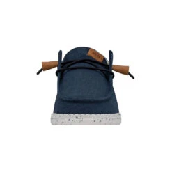 Wendy Washed Canvas - Navy 11 Wendy Washed Canvas - Navy -Heydude FW23 W 40297 410 WENDY WASHED CANVAS NAVY LEFT FRONT