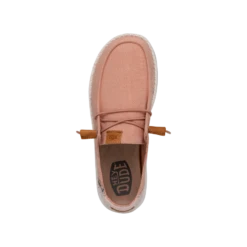 Wendy Washed Canvas - Rose Dust -Heydude FW23 W 40297 6WK WENDY WASHED CANVAS ROSE CLOUD LEFT TOP